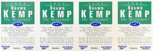 1992-93 Reebok Shawn Kemp - Panels #4/5/6/7 Shawn Kemp Back
