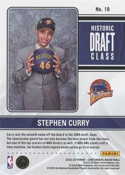 2022-23 Panini Contenders - Historic Draft Class Contenders #18 Stephen Curry Back