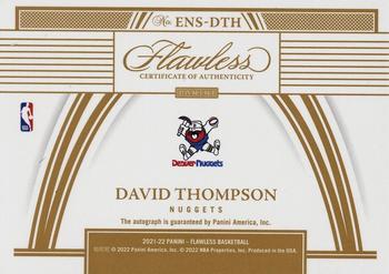 2021-22 Panini Flawless - Enshrined Signatures #ENS-DTH David Thompson Back