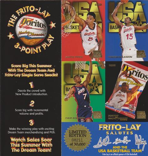 1996 SkyBox Frito-Lay USA - Panels #NNO Hakeem Olajuwon / Scottie Pippen / David Robinson Front