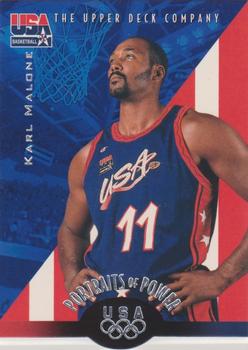 1996 Upper Deck USA - Portraits of Power Silver (Olympic Gold) #51 Karl Malone Front