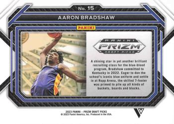 2023 Panini Prizm Draft Picks #15 Aaron Bradshaw Back