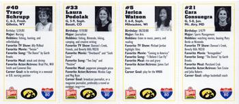 1999-00 Iowa Hawkeyes Women - Strips #NNO Cara Consuegra / Jerica Watson / Laura Podolak / Tracy Schrupp Back