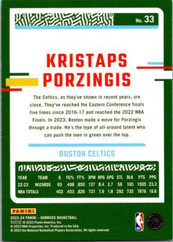 2023-24 Donruss #33 Kristaps Porzingis Back