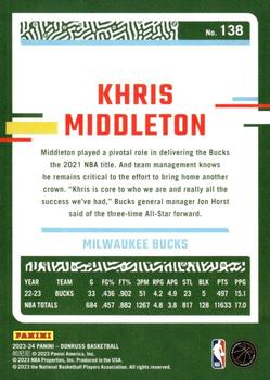 2023-24 Donruss #138 Khris Middleton Back