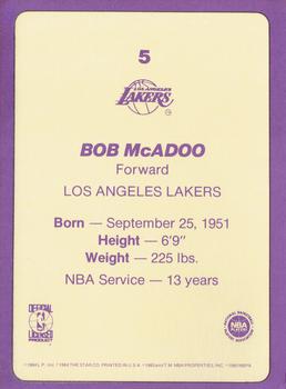 1985 Star Super Teams Los Angeles Lakers #5 Bob McAdoo Back