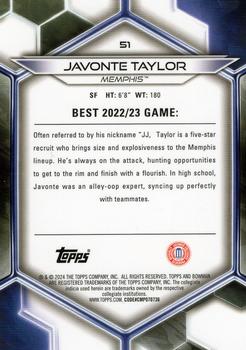 2023-24 Bowman Best University - Yellow Refractor #51 Javonte Taylor Back