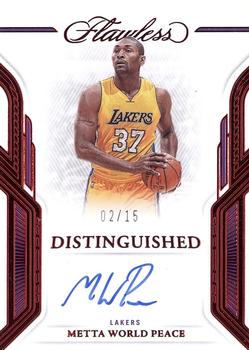 2022-23 Panini Flawless - Distinguished Autos Ruby #DA-MWP Metta World Peace Front