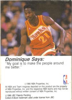 1990-91 Hoops CollectABooks #35 Dominique Wilkins Back