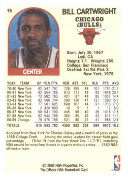 1989-90 Hoops Superstars #15 Bill Cartwright Back