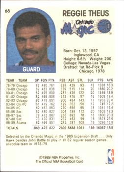 1989-90 Hoops Superstars #68 Reggie Theus Back