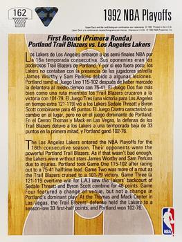 1991-92 Upper Deck Spanish #162 Portland vs. L.A. Lakers Back