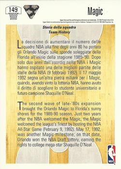 1991-92 Upper Deck Italian #149 Orlando Magic Logo Back