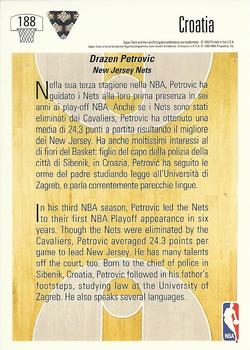 1991-92 Upper Deck Italian #188 Drazen Petrovic Back