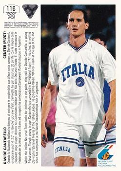 1991-92 Upper Deck Italian #116 Davide Cantarello Back