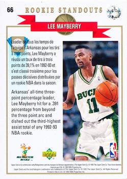 1992-93 Upper Deck European (French) #66 Lee Mayberry Back