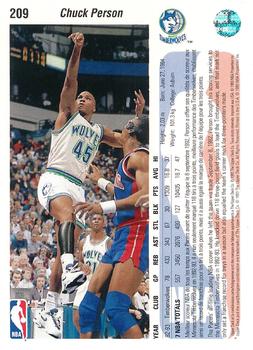 1992-93 Upper Deck European (French) #209 Chuck Person Back