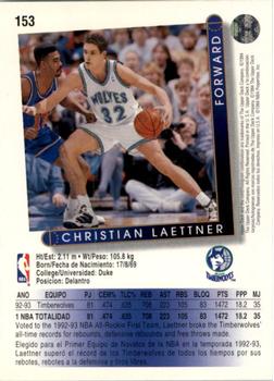 1993-94 Upper Deck Spanish #153 Christian Laettner Back