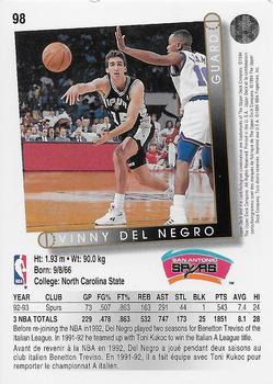 1993-94 Upper Deck French #98 Vinny Del Negro Back