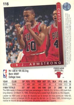 1993-94 Upper Deck French #116 B.J. Armstrong Back