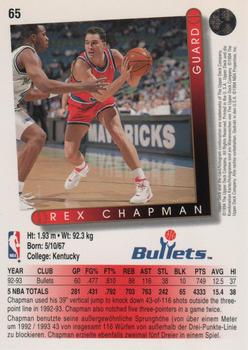 1993-94 Upper Deck German #65 Rex Chapman Back