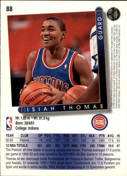 1993-94 Upper Deck German #88 Isiah Thomas Back