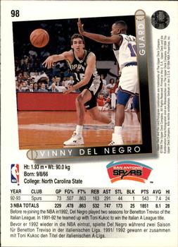 1993-94 Upper Deck German #98 Vinny Del Negro Back