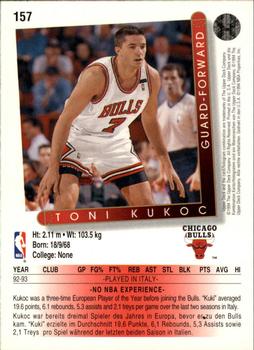 1993-94 Upper Deck German #157 Toni Kukoc Back