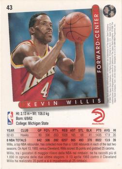 1993-94 Upper Deck Italian #43 Kevin Willis Back
