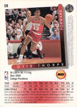 1993-94 Upper Deck Italian #58 Otis Thorpe Back