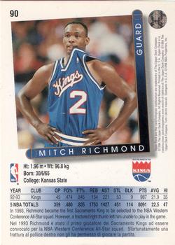 1993-94 Upper Deck Italian #90 Mitch Richmond Back