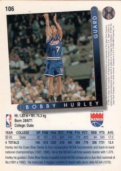 1993-94 Upper Deck Italian #106 Bobby Hurley Back