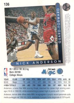 1993-94 Upper Deck Italian #136 Nick Anderson Back