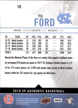 2010-11 SP Authentic #18 Phil Ford Back