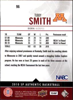 2010-11 SP Authentic #96 Tubby Smith Back
