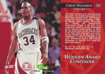 1995 Classic Rookies #98 Corliss Williamson Back