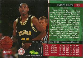 1995 Classic Rookies #33 Jimmy King Back