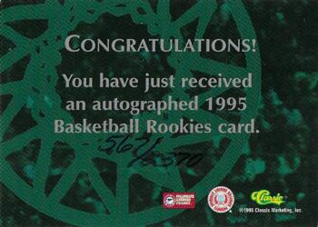 1995 Classic Rookies - Autographs #NNO Jerry Stackhouse Back