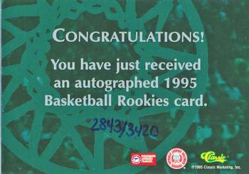 1995 Classic Rookies - Autographs #NNO Kurt Thomas Back