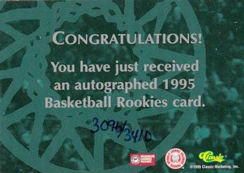 1995 Classic Rookies - Autographs #NNO Bob Sura Back