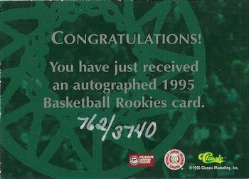 1995 Classic Rookies - Autographs #NNO Jimmy King Back