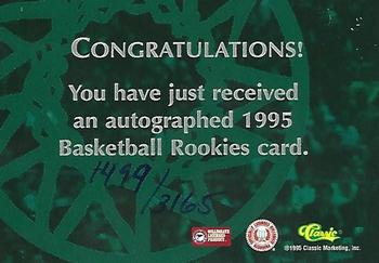 1995 Classic Rookies - Autographs #NNO Erik Meek Back