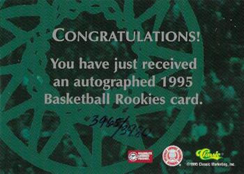 1995 Classic Rookies - Autographs #NNO Eric Snow Back