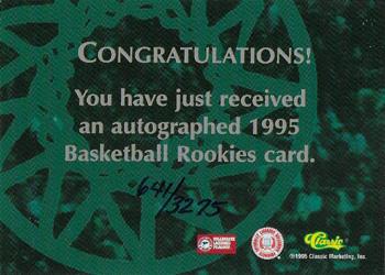 1995 Classic Rookies - Autographs #NNO Constantin Popa Back