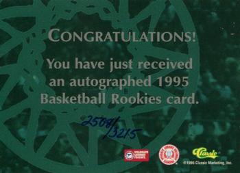 1995 Classic Rookies - Autographs #NNO Andre Riddick Back