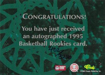 1995 Classic Rookies - Autographs #NNO Cuonzo Martin Back