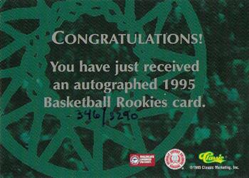 1995 Classic Rookies - Autographs #NNO William Gates Back