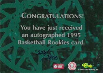 1995 Classic Rookies - Autographs #NNO Matt Maloney Back