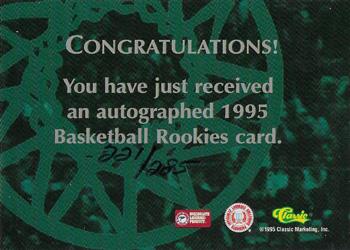 1995 Classic Rookies - Autographs #NNO Juwan Howard Back