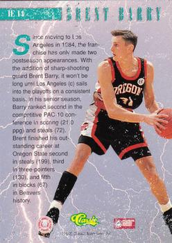 1995 Classic Rookies - Instant Energy #IE14 Brent Barry Back